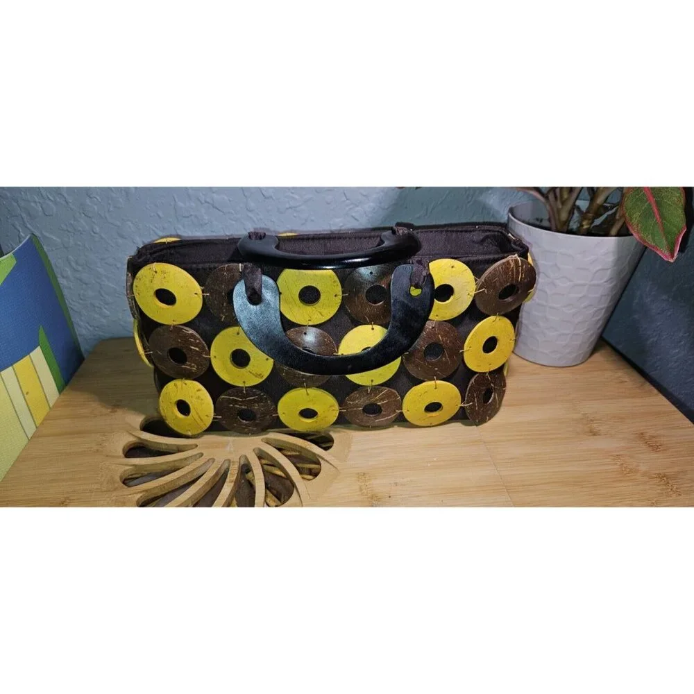 Lot Of 2Purse Wooden‎ clutch Geometric Design